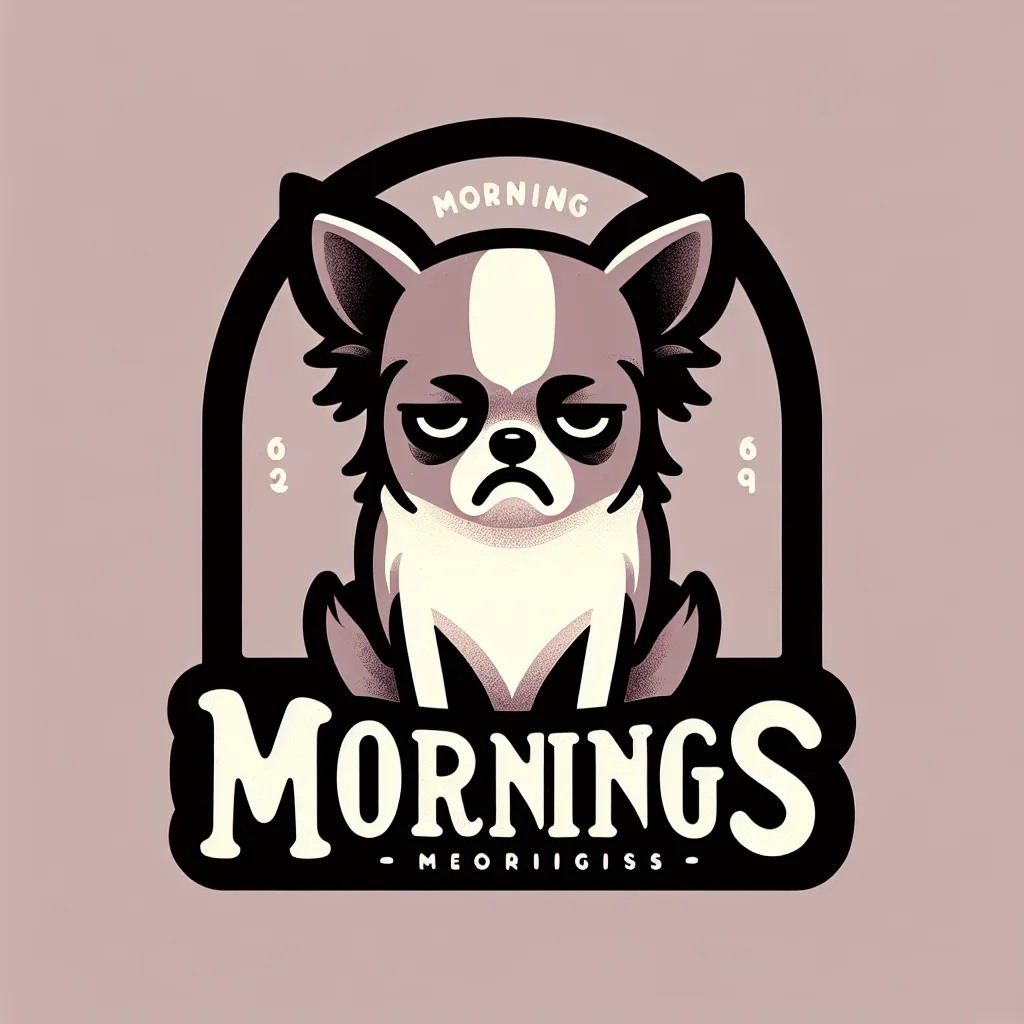 chihuahua with text "Mornings"