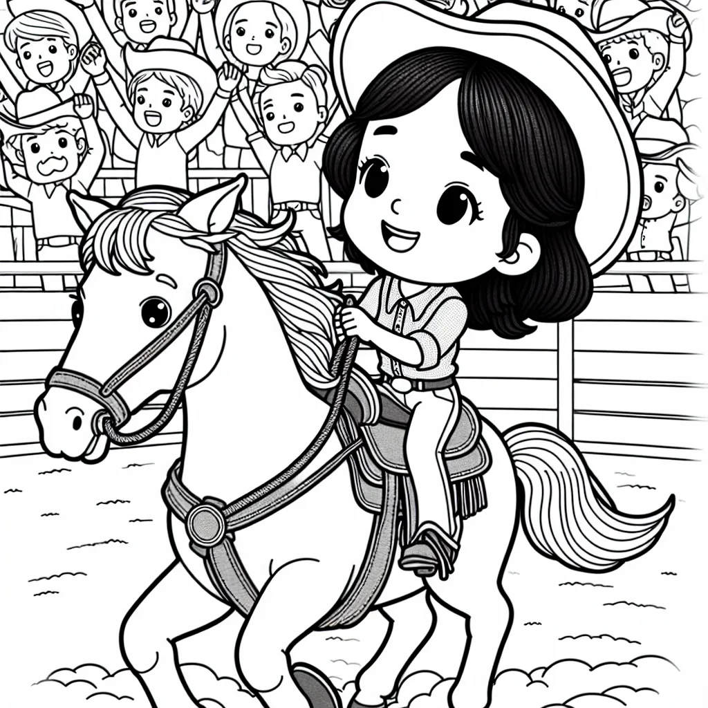 Young girl riding a horse at a rodeo