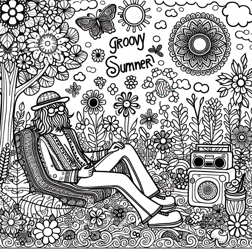 Groovy Summer Coloring Book