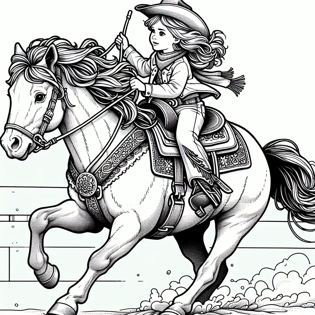 Young girl riding a horse at a rodeo