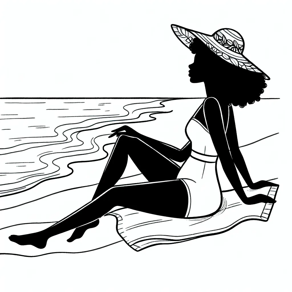 black woman on beach