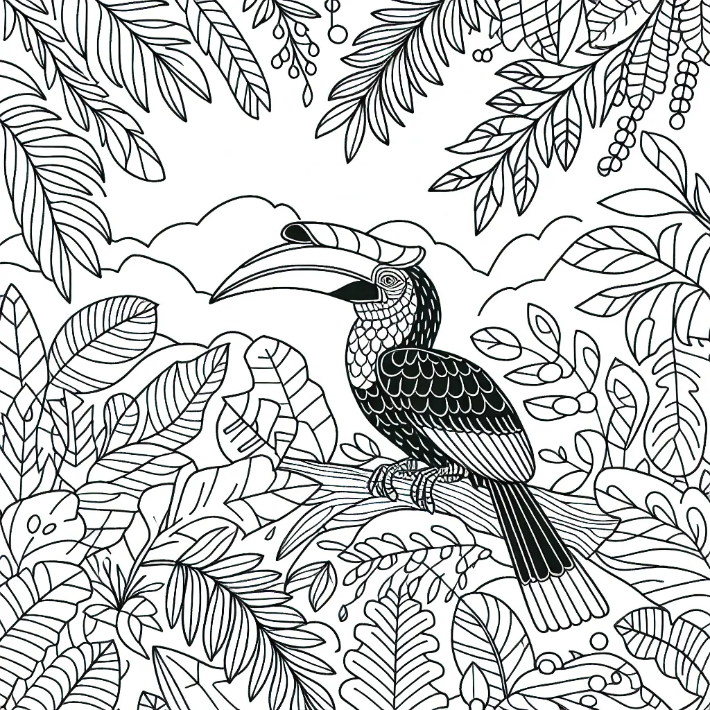 hornbill in jungle
