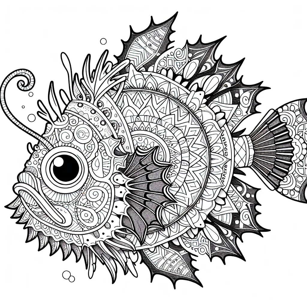 Ornate anglerfish from the front